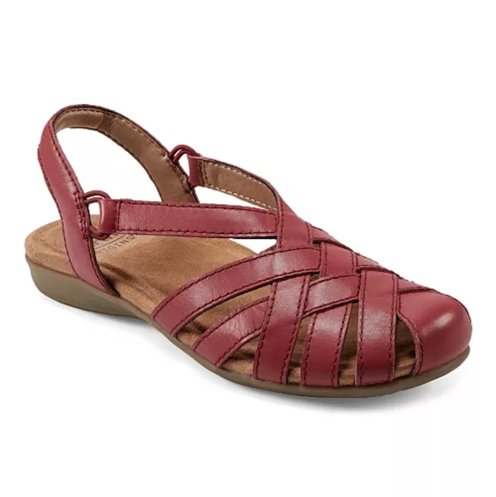Earth Berri Red Leather Closed Toe Slip On Slingback Sandal Size 11, NWB